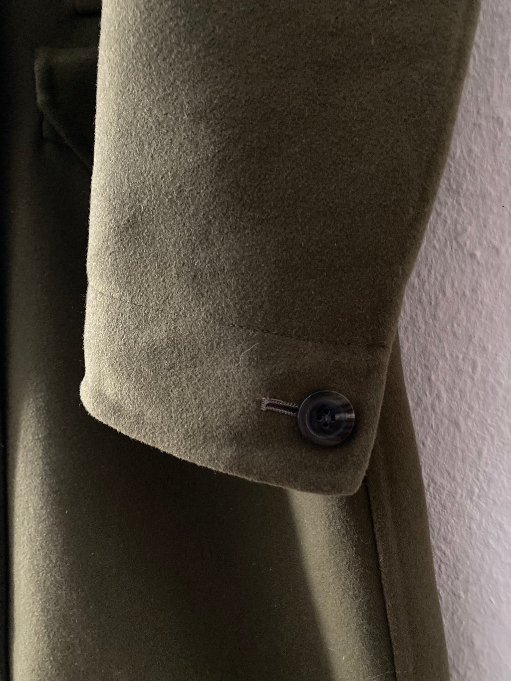 F/W 18 "SISYPHUS" Drella Double-Breasted Wool Coat in Army Green Size 48/M