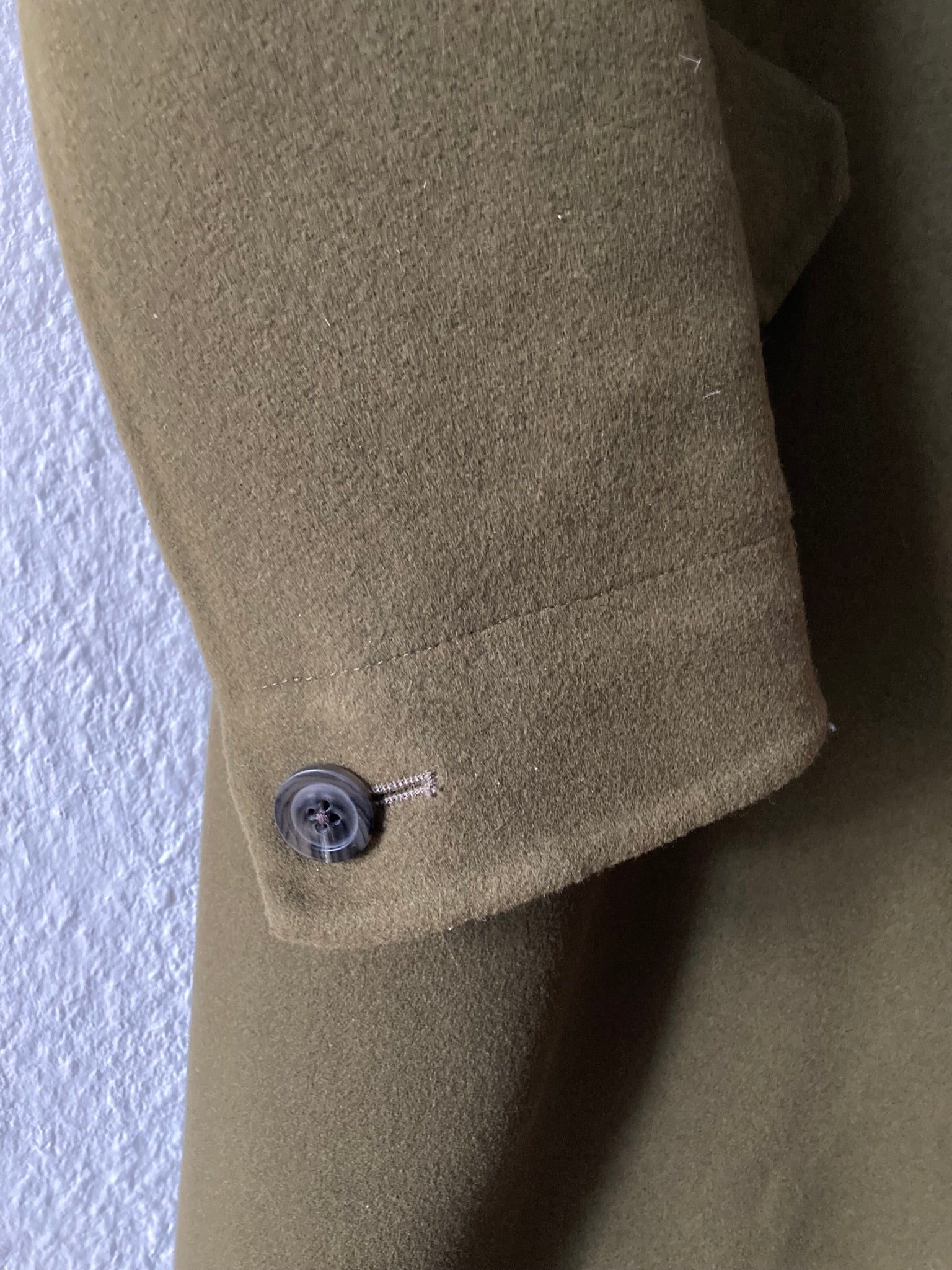 F/W 18 "SISYPHUS" Drella Double-Breasted Wool Coat in Army Green Size 48/M