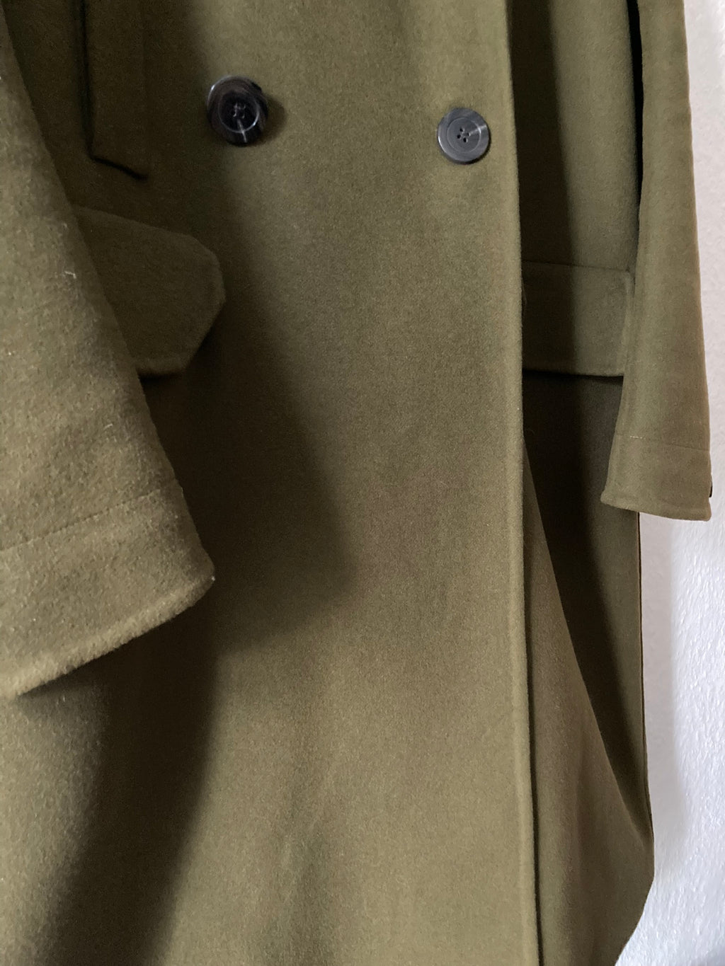 F/W 18 "SISYPHUS" Drella Double-Breasted Wool Coat in Army Green Size 48/M