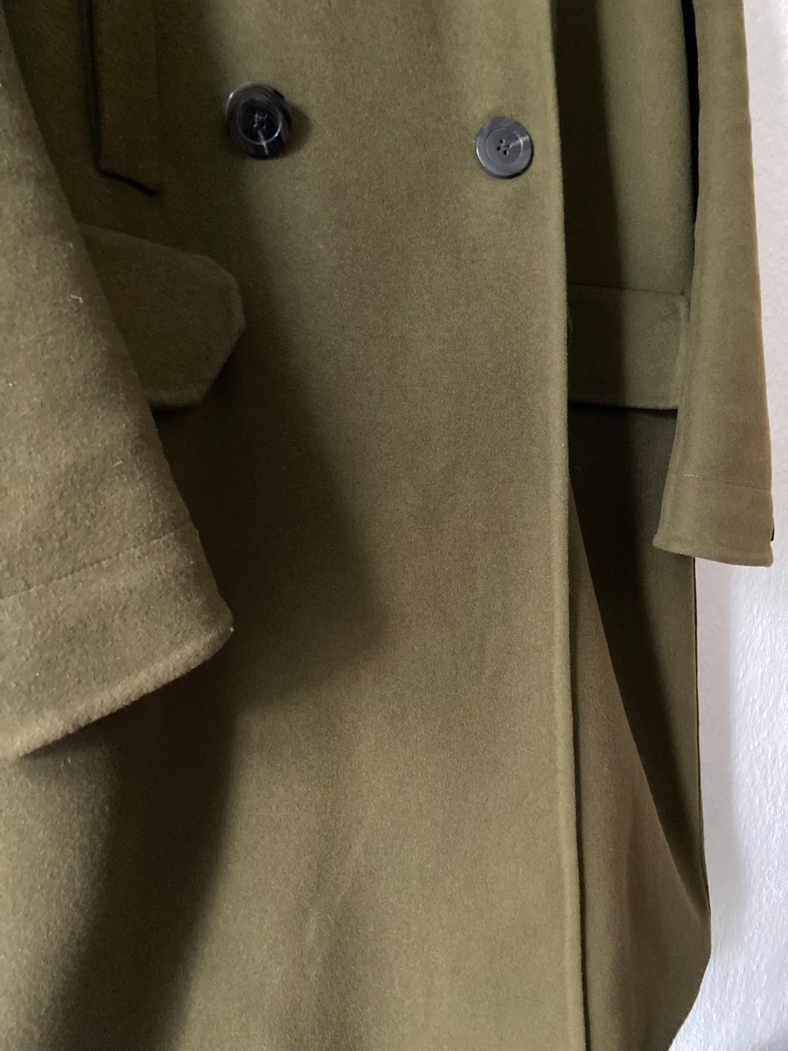 F/W 18 "SISYPHUS" Drella Double-Breasted Wool Coat in Army Green Size 48/M