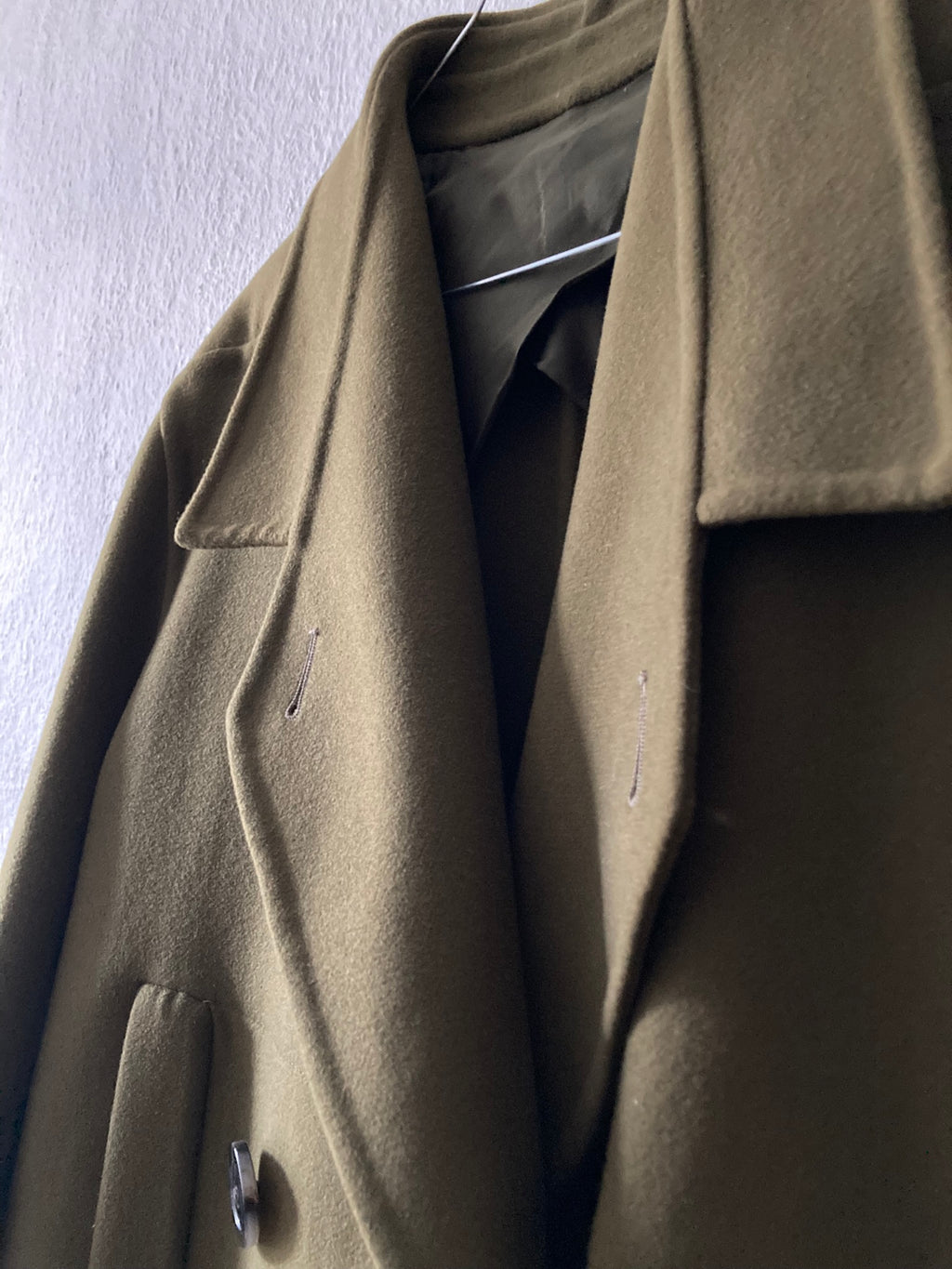 F/W 18 "SISYPHUS" Drella Double-Breasted Wool Coat in Army Green Size 48/M