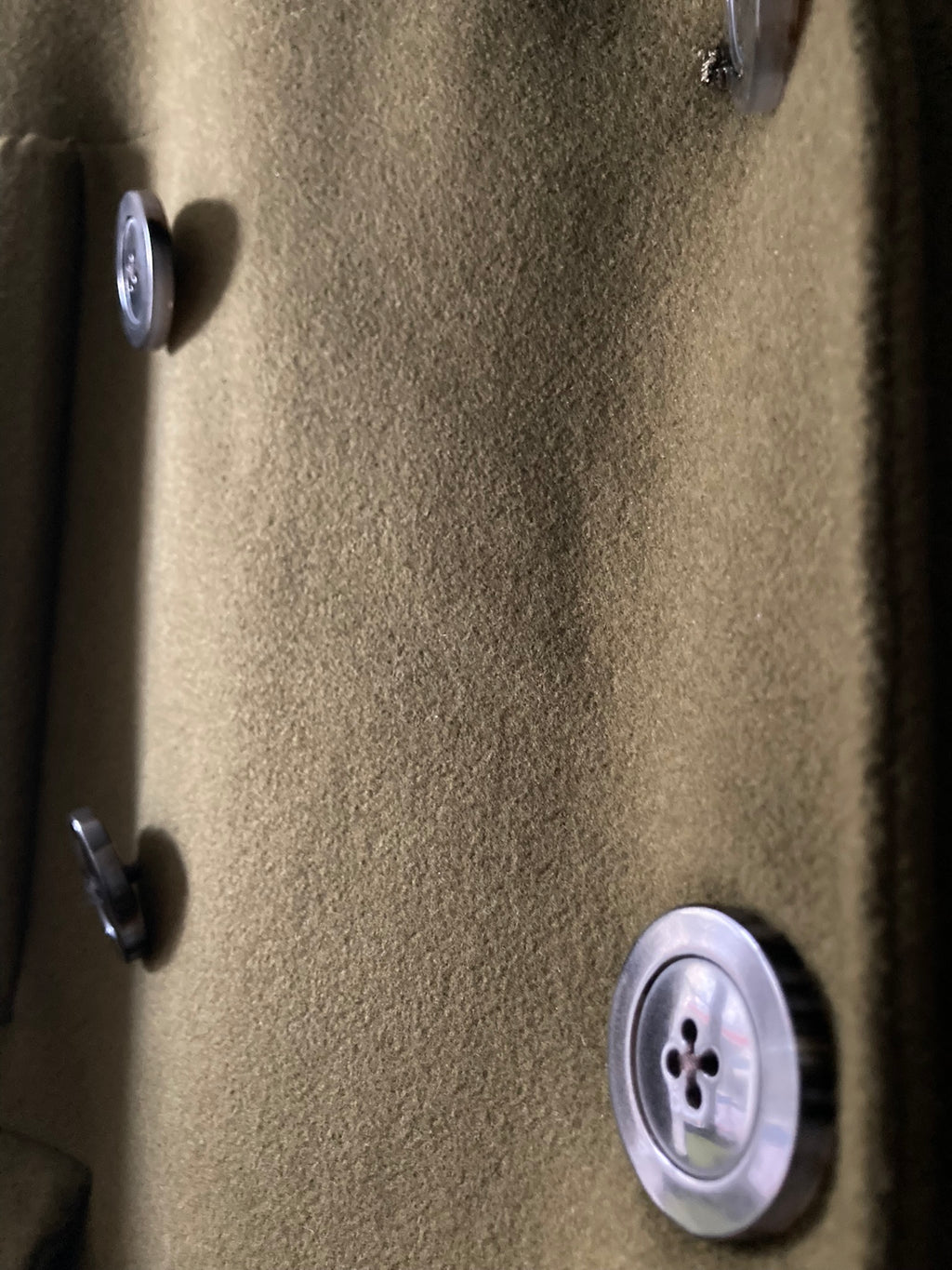 F/W 18 "SISYPHUS" Drella Double-Breasted Wool Coat in Army Green Size 48/M