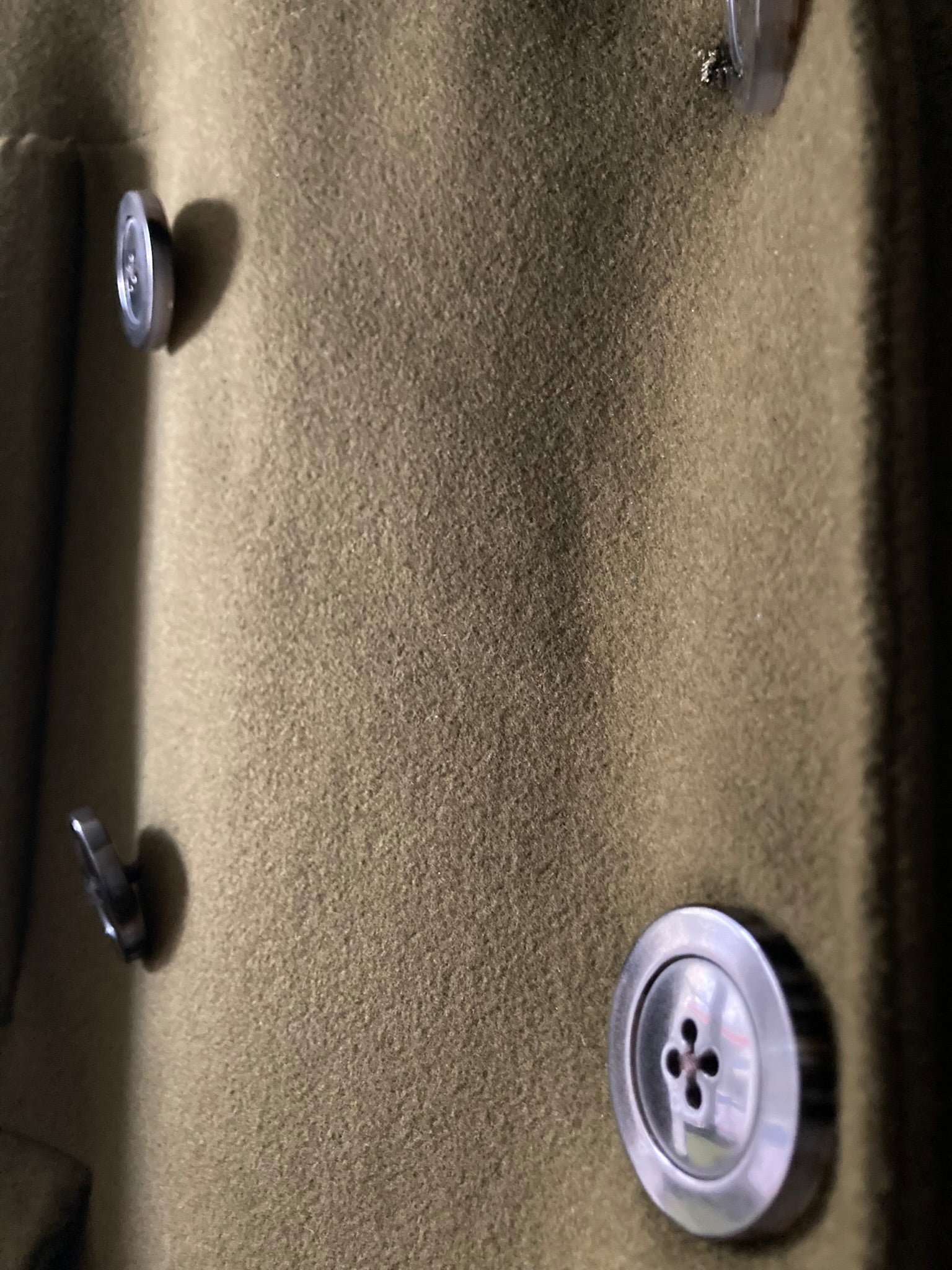 F/W 18 "SISYPHUS" Drella Double-Breasted Wool Coat in Army Green Size 48/M