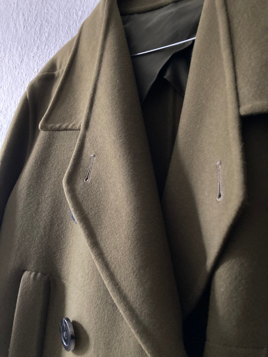 F/W 18 "SISYPHUS" Drella Double-Breasted Wool Coat in Army Green Size 48/M