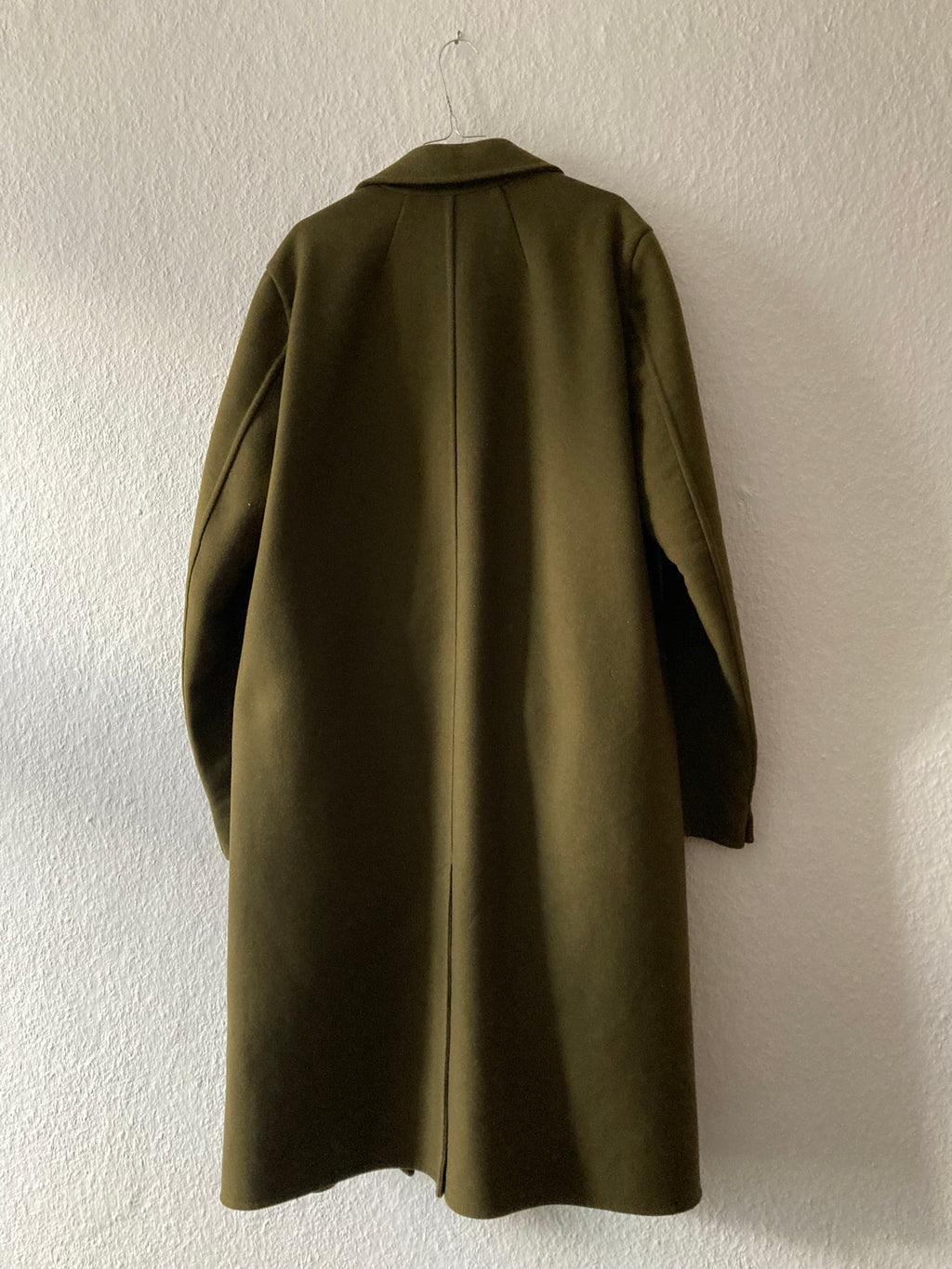 F/W 18 "SISYPHUS" Drella Double-Breasted Wool Coat in Army Green Size 48/M