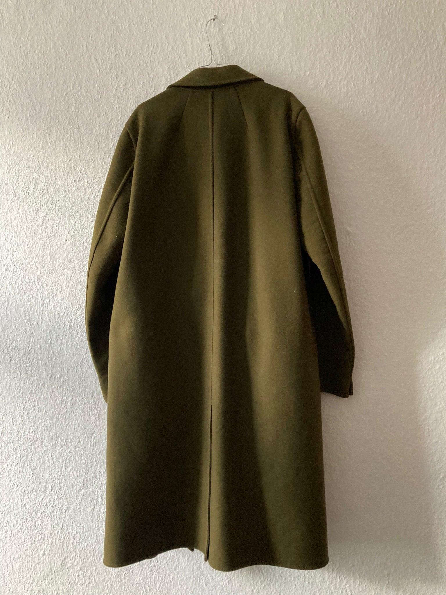 F/W 18 "SISYPHUS" Drella Double-Breasted Wool Coat in Army Green Size 48/M
