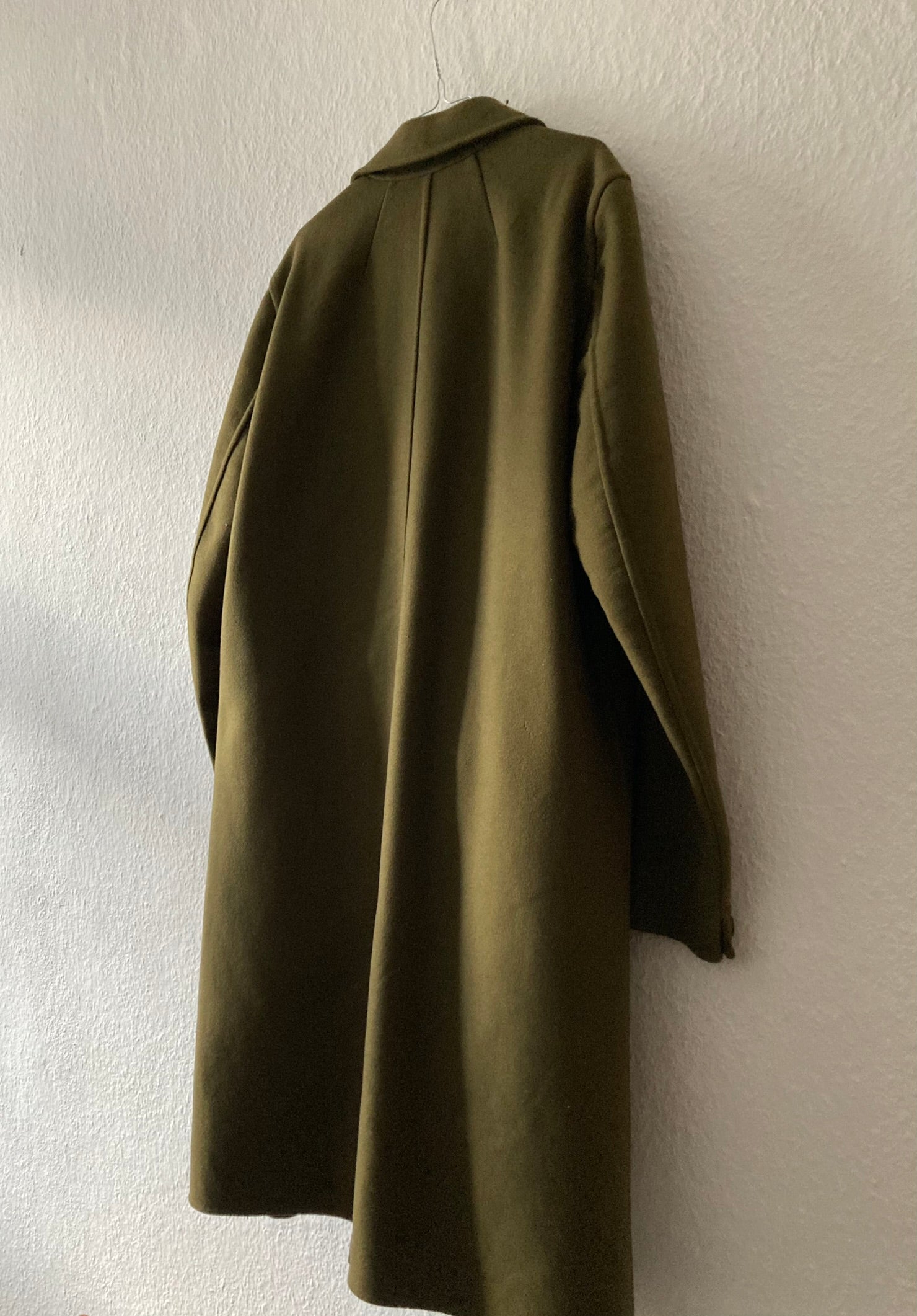 F/W 18 "SISYPHUS" Drella Double-Breasted Wool Coat in Army Green Size 48/M