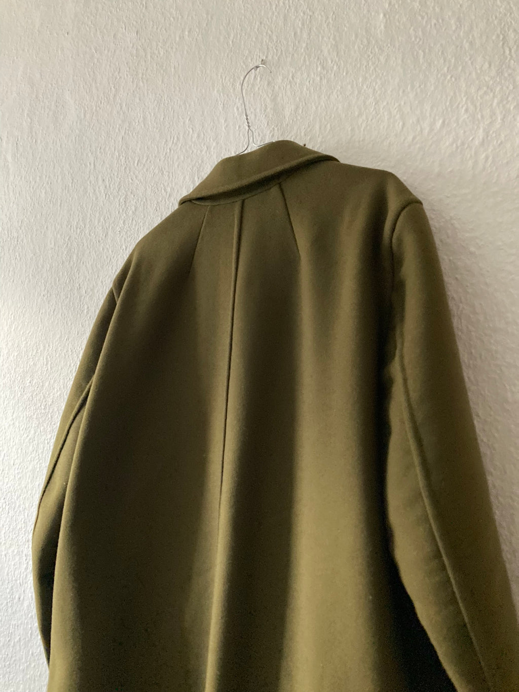 F/W 18 "SISYPHUS" Drella Double-Breasted Wool Coat in Army Green Size 48/M