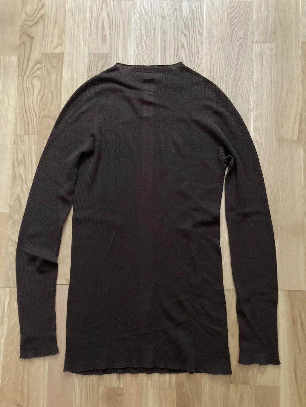 F/W 23 "LUXOR" Ribbed Brown Wool Sweater Rick Owens L