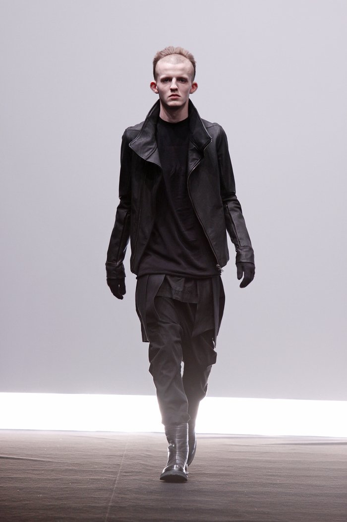 F/W 09 "CRUST" Hammered Lamb Bauhaus Leather Jacket w. Layered Back in Bitter