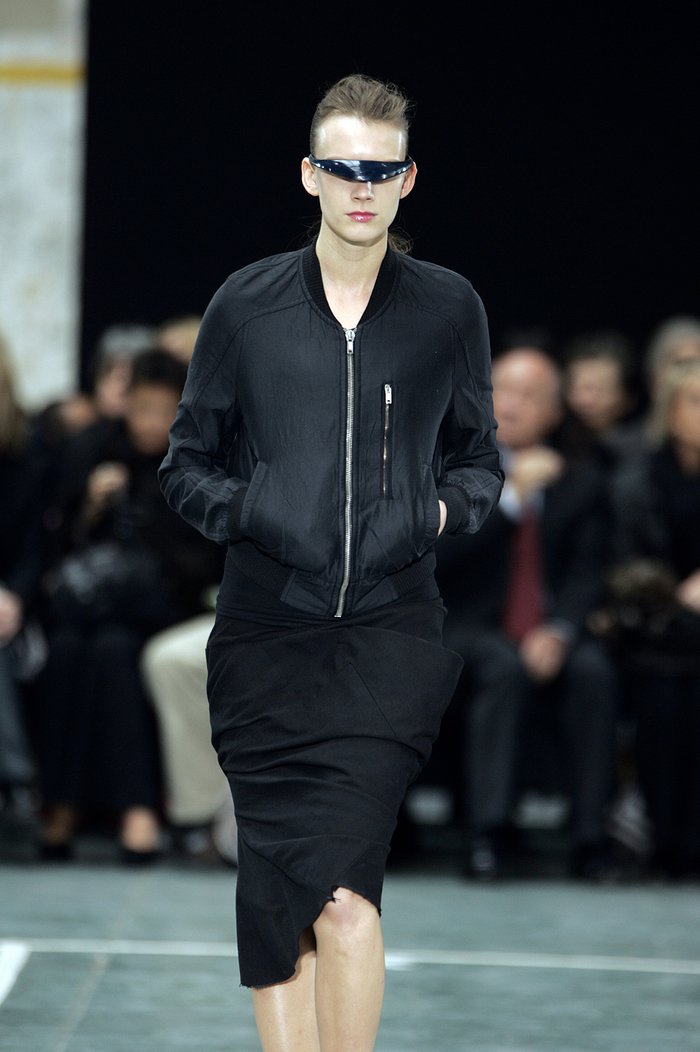 S/S 05 "SCORPIO" Runway Silk & Polyester Bomber Jacket Rick Owens XL