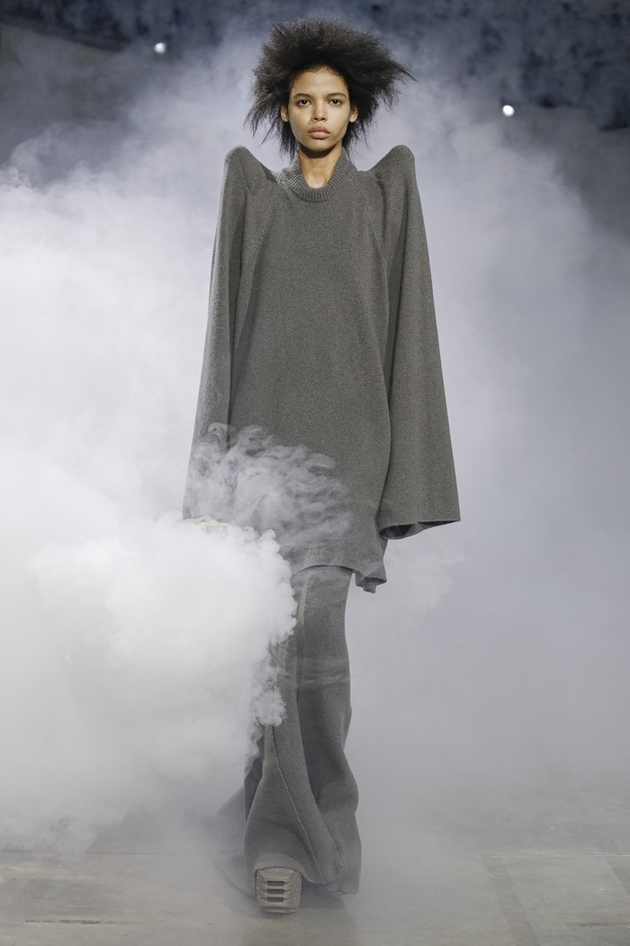 F/W 22 "STROBE" Cashmere Tec Runway Knit Sweatshirt Rick Owens