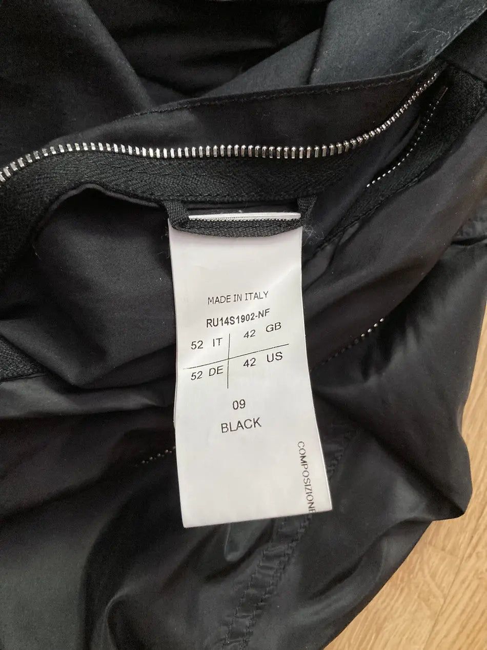 S/S 14 “VICIOUS” Runway Nylon Coat in Black and size IT52/L