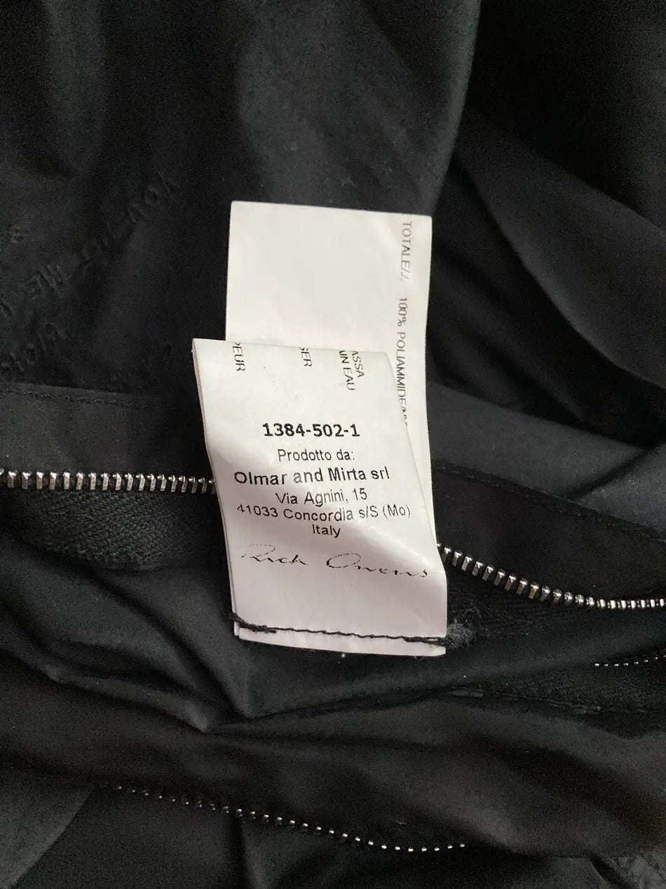 S/S 14 “VICIOUS” Runway Nylon Coat in Black and size IT52/L