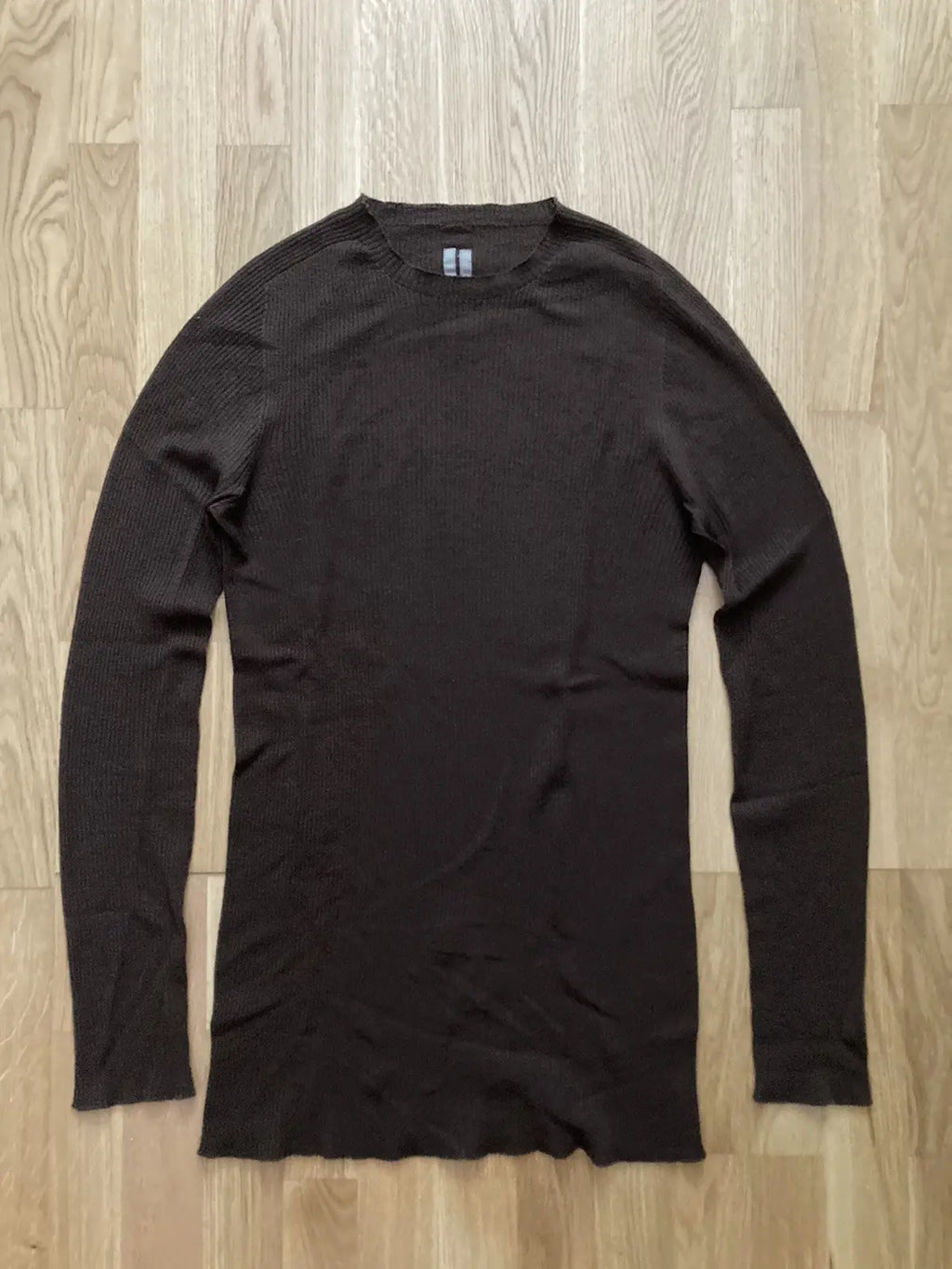F/W 23 "LUXOR" Ribbed Brown Wool Sweater Rick Owens L